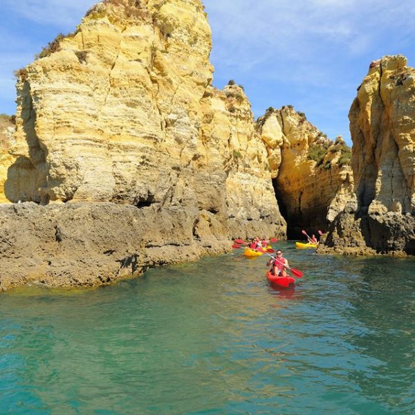 kayaks in Lagos caves
